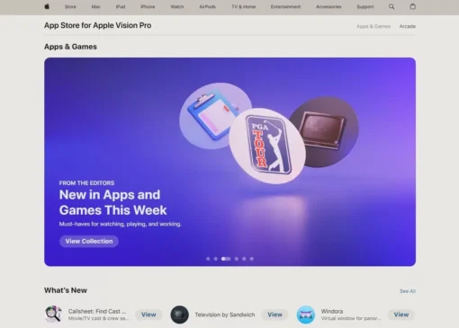 نسخه وب اپ استور اپل ویژن پرو در دسترس کاربران قرار گرفت